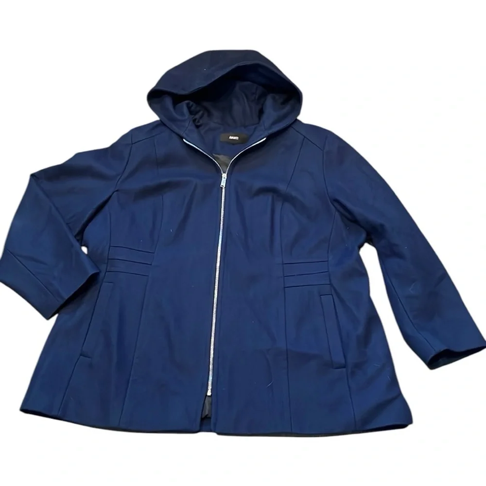 Avanti‎ Wool Blend Zipper Hooded Coat - Picture 5 of 10